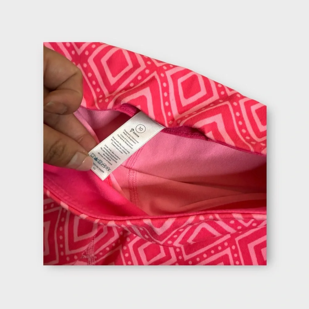 Ivivva By Lululemon Geo Shape Pattern Pink Cropped Leggings